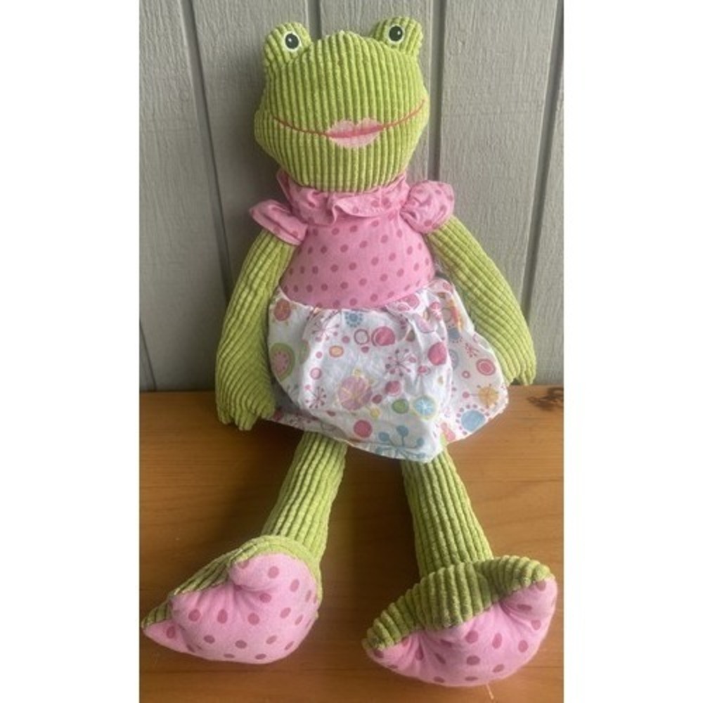 Frog Corduroy Plush Green Pink Polka Dot Maison Chic 2013
